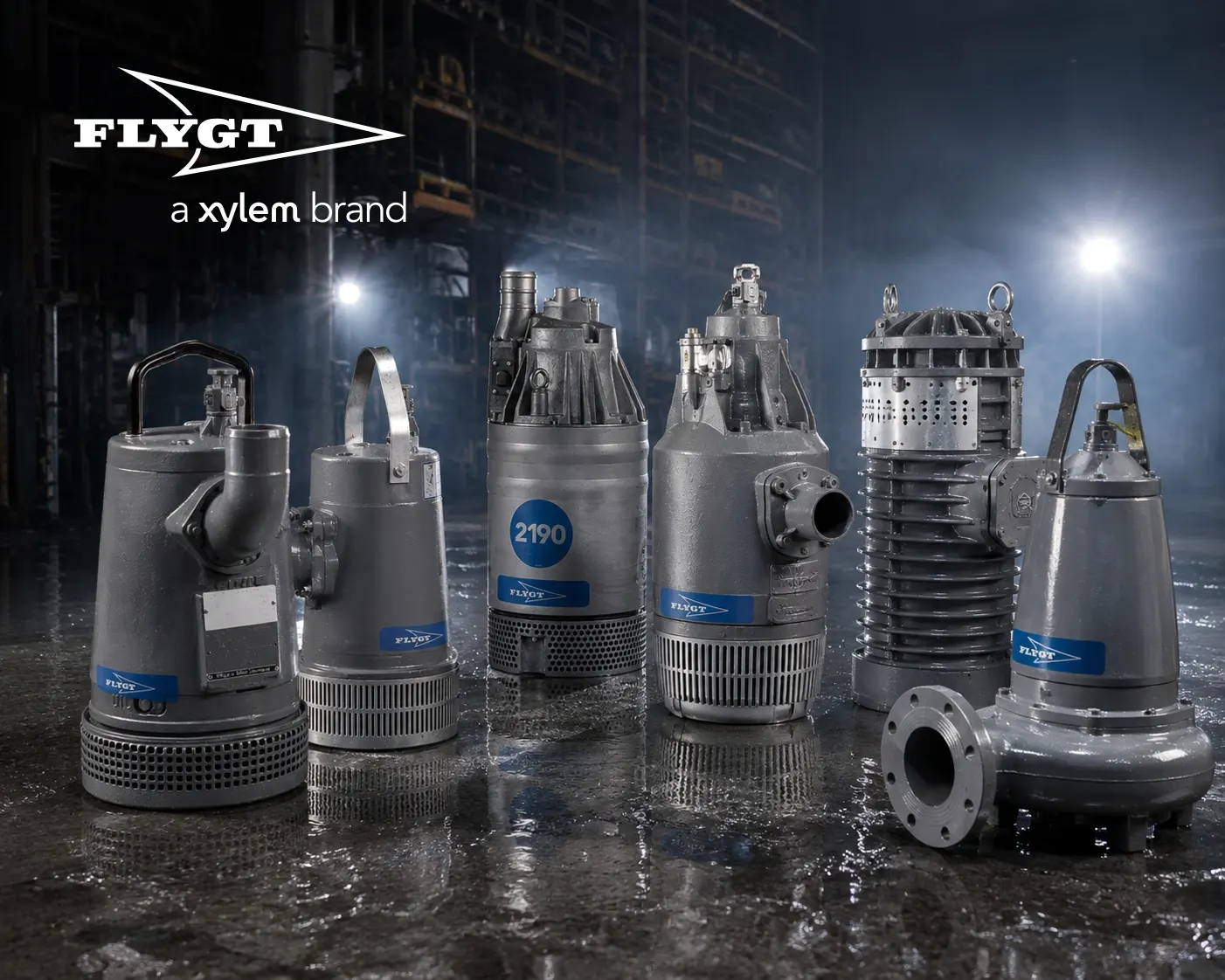 Range of FLYGT submersible pumps