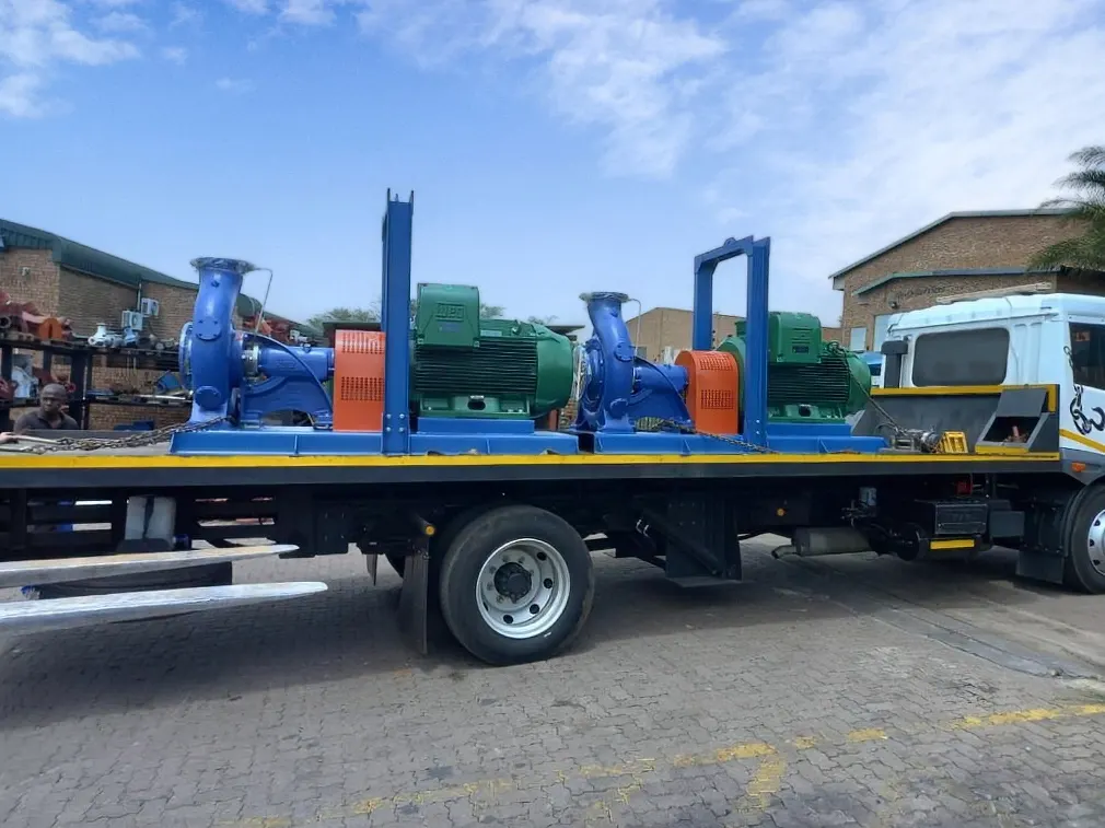 Rental pumps loaded on a truck for delivery